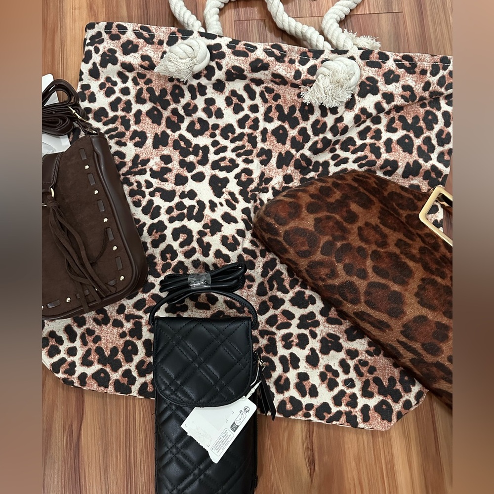 NWT Primark Leopard Print Tote Bag and crossbody bag bundle - Picture 2 of 2